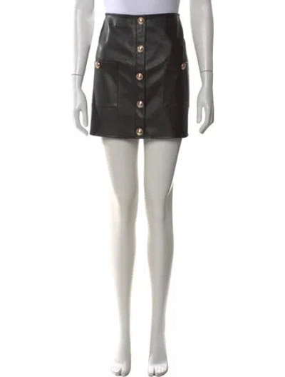 Pre-owned L'agence Pleated Accents Mini Skirt In Black