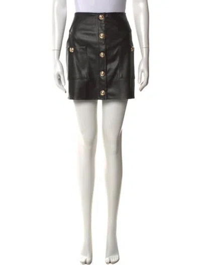 Pre-owned L'agence Pleated Accents Mini Skirt In Black