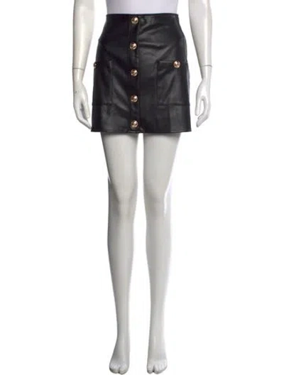 Pre-owned L'agence Pleated Accents Mini Skirt In Black