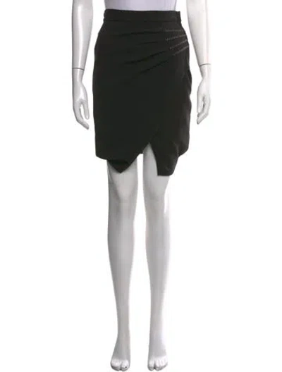 Pre-owned L'agence Pleated Accents Mini Skirt In Black