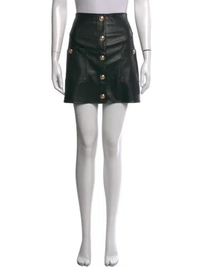Pre-owned L'agence Pleated Accents Mini Skirt In Black