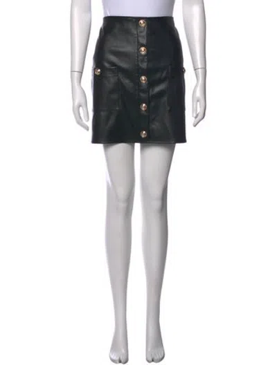 Pre-owned L'agence Pleated Accents Mini Skirt In Black