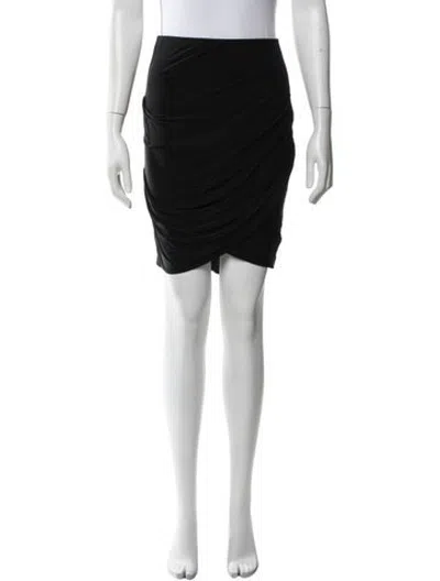 Pre-owned L'agence Pleated Accents Mini Skirt In Black