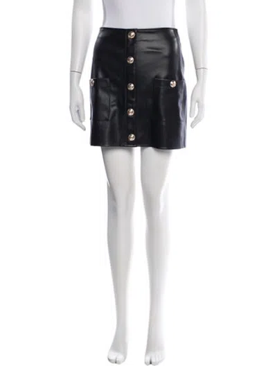 Pre-owned L'agence Pleated Accents Mini Skirt In Black