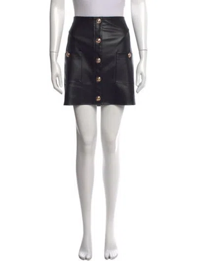 Pre-owned L'agence Pleated Accents Mini Skirt In Black