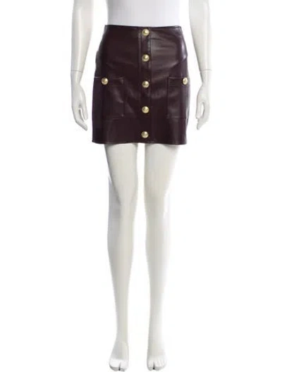 Pre-owned L'agence Pleated Accents Mini Skirt In Brown