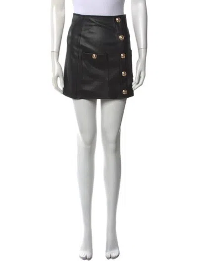 Pre-owned L'agence Pleated Accents Mini Skirt In Grey