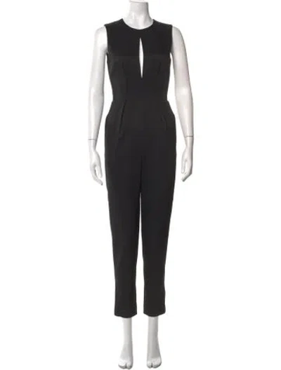 Pre-owned L'agence Plunge Neckline Jumpsuit In Black