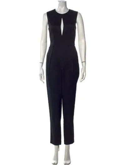 Pre-owned L'agence Plunge Neckline Jumpsuit In Black