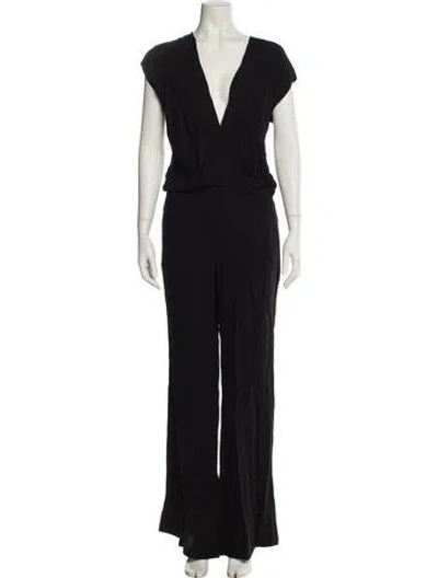 Pre-owned L'agence Plunge Neckline Jumpsuit In Purple