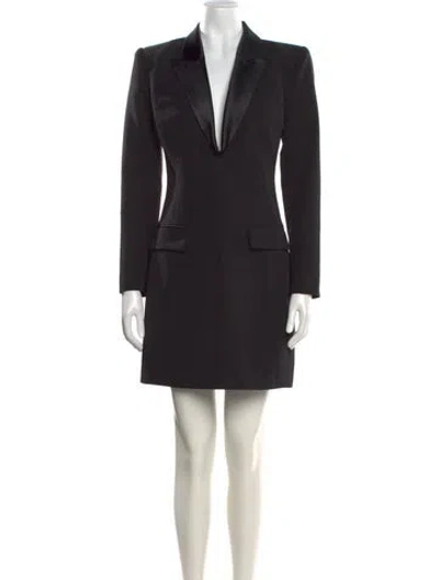 Pre-owned L'agence Plunge Neckline Mini Dress W/ Tags In Black