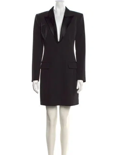 Pre-owned L'agence Plunge Neckline Mini Dress W/ Tags In Black