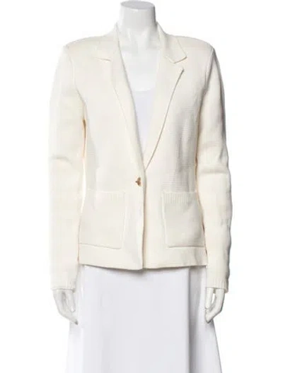 Pre-owned L'agence Plunge Neckline Sweater In Neutral