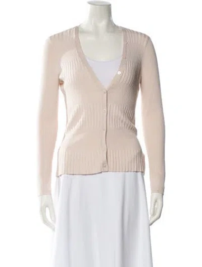 Pre-owned L'agence Plunge Neckline Sweater In Neutral