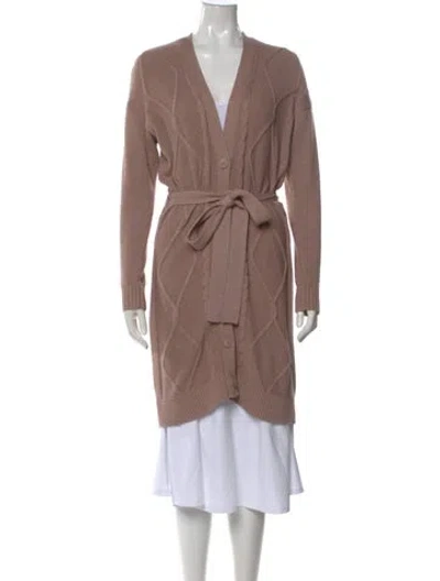 Pre-owned L'agence Plunge Neckline Sweater In Neutral