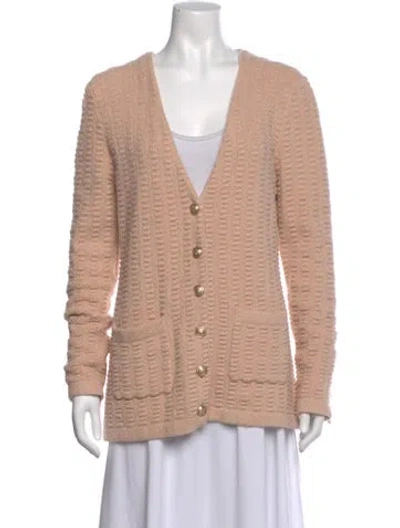 Pre-owned L'agence Plunge Neckline Sweater In Pink