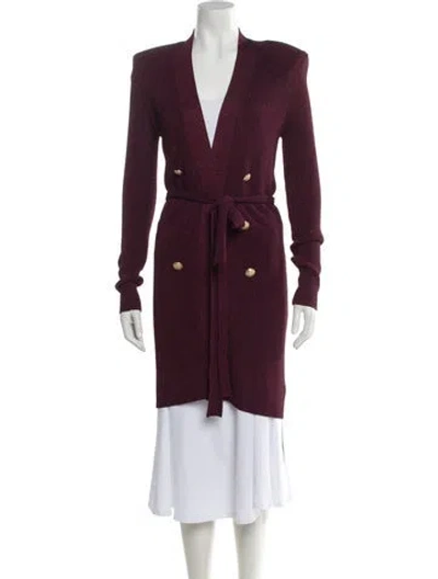 Pre-owned L'agence Plunge Neckline Sweater W/ Tags In Burgundy