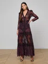 L'agence Poe Lace Maxi Dress In Brown