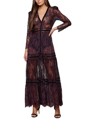L'agence Poe Mix Lace Maxi Dress In Purple
