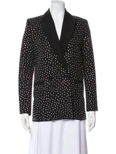 Pre-owned L'agence Polka Dot Print Blazer In Black