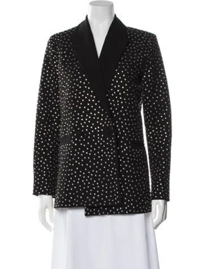 Pre-owned L'agence Polka Dot Print Blazer In Black