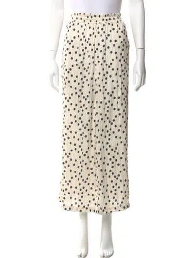 Pre-owned L'agence Polka Dot Print Midi Length Skirt In Neutral