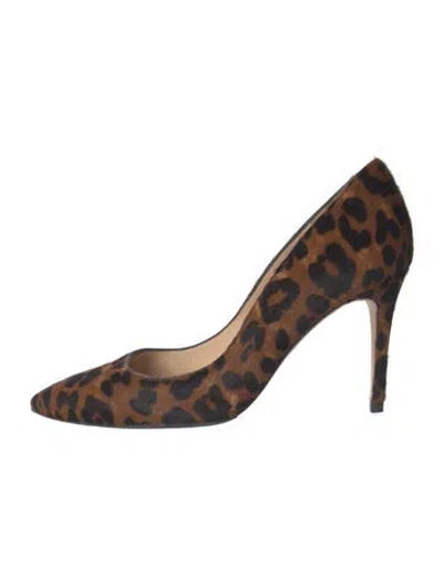 Pre-owned L'agence Ponyhair Animal Print Pumps In Brown