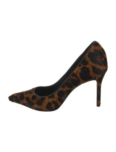 Pre-owned L'agence Ponyhair Animal Print Pumps In Brown
