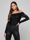 L'agence Poppie Off-the-shoulder Bodysuit In Black