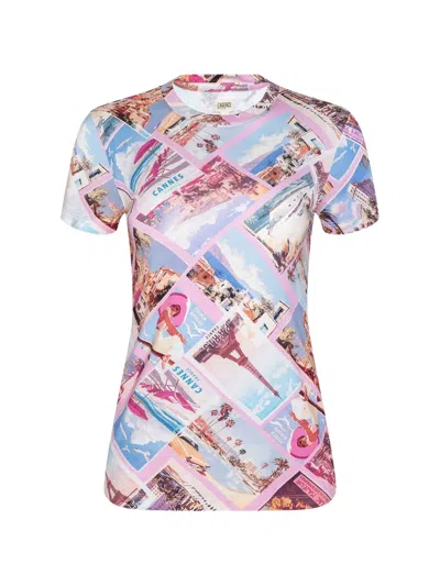 L'agence Postcard-print T-shirt In Pink