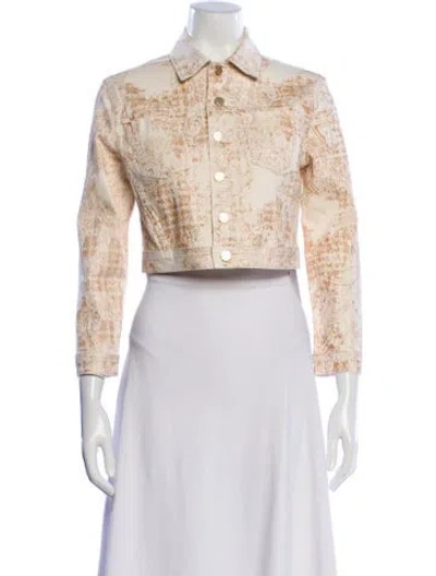 Pre-owned L'agence Printed Biker Jacket In Multi