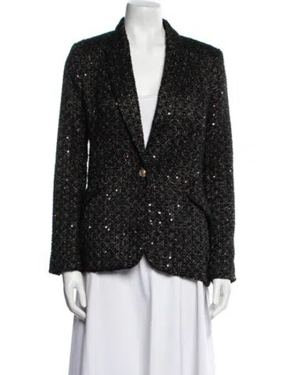 Pre-owned L'agence Printed Blazer In Black