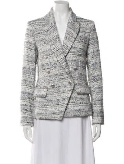 Pre-owned L'agence Printed Blazer In Blue