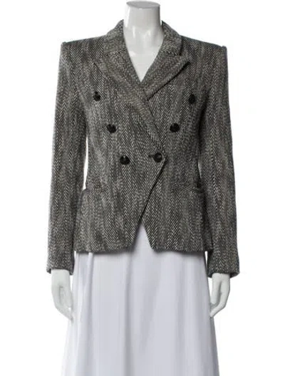 Pre-owned L'agence Printed Blazer In Blue
