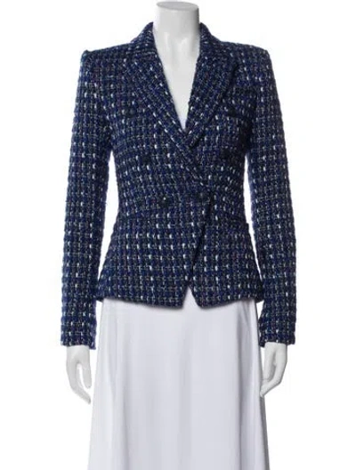 Pre-owned L'agence Printed Blazer In Blue