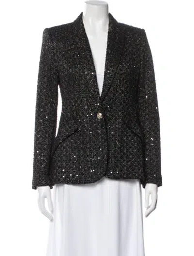 Pre-owned L'agence Printed Blazer In Gray