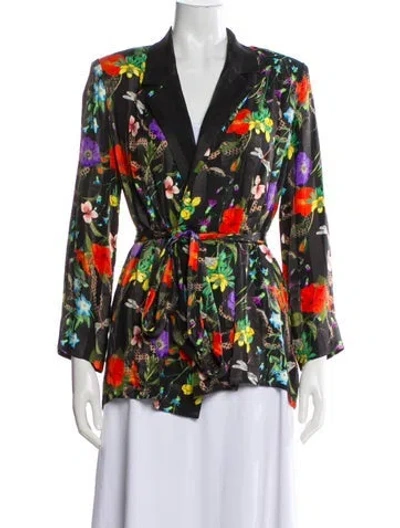 Pre-owned L'agence Printed Blazer In Green