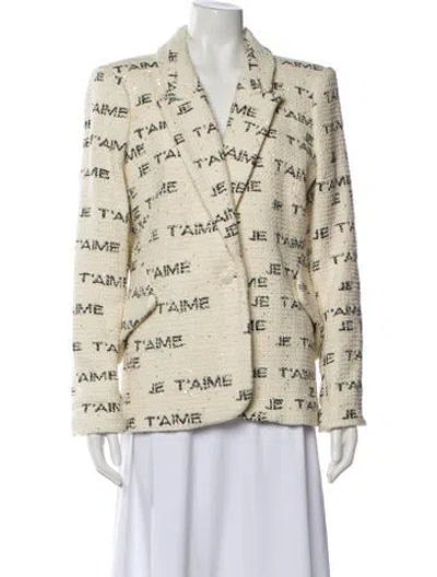 Pre-owned L'agence Printed Blazer In Neutral