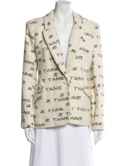 Pre-owned L'agence Printed Blazer In Neutral