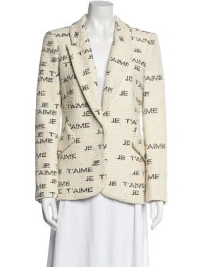 Pre-owned L'agence Printed Blazer In Neutral