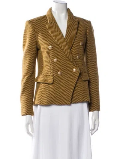 Pre-owned L'agence Printed Blazer In Orange