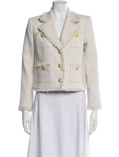 Pre-owned L'agence Printed Blazer W/ Tags In White
