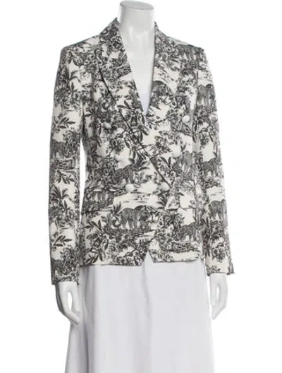 Pre-owned L'agence Printed Blazer In White