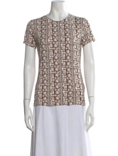 Pre-owned L'agence Printed Crew Neck T-shirt In Multi