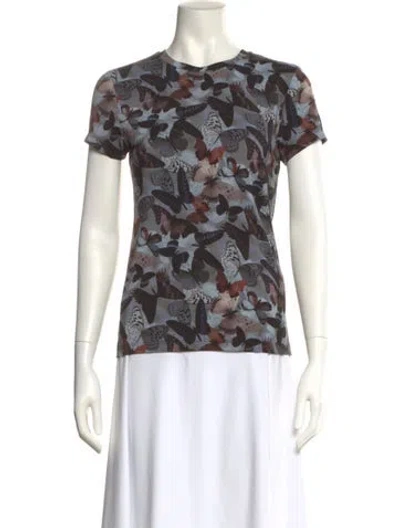 Pre-owned L'agence Printed Crew Neck T-shirt In Neutral