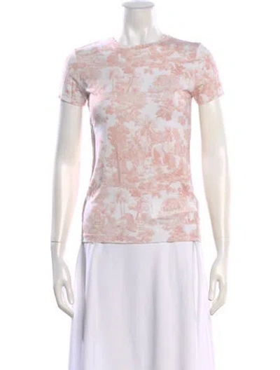 Pre-owned L'agence Printed Crew Neck T-shirt In Neutral