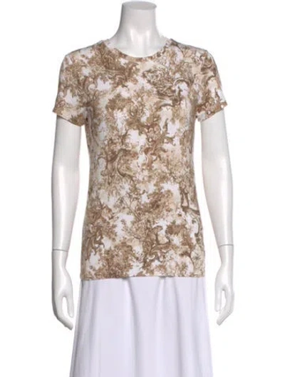 Pre-owned L'agence Printed Crew Neck T-shirt In Neutral