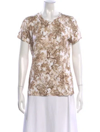 Pre-owned L'agence Printed Crew Neck T-shirt In Neutral