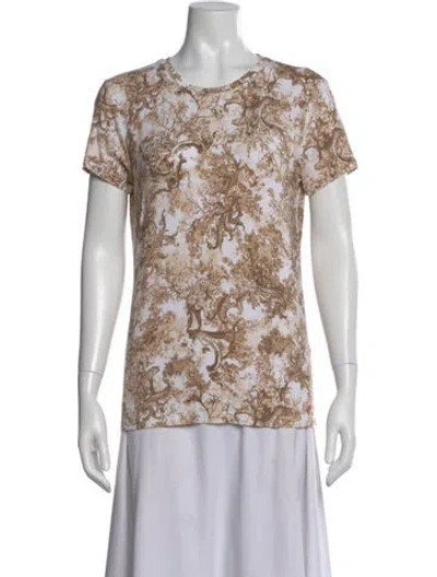 Pre-owned L'agence Printed Crew Neck T-shirt In Neutral