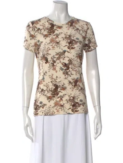 Pre-owned L'agence Printed Crew Neck T-shirt In Neutral